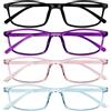 URAQT Occhiali Vista Uomo Rettangolari, 4 Pacco Occhiali Da Vista Grande per Uomo Danna, Occhiali Alla Moda, Antisabbia, Decorativi(Rosa, blu, viola scuro, nero)