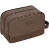 WANDF Beauty Case Uomo da Viaggio - Borsa da Toilette Impermeabile Organizer Capiente per Accessori da Barba e Igiene, con Manico Laterale (Marrone)