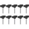 QUARKZMAN 10pz Manopole a T Vite a Testa Alata M5 x 30mm Manopole a T/Z Plastica con Filettatura Maschio Standard Maniglie Regolabili Manopole Serraggio a Mano Vite a Testa Zigrinata, Nero
