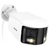 ANNKE 6MP UHD doppia lente PoE telecamera di sorveglianza esterna con visione panoramica a 180°, rilevamento del movimento, riconoscimento AI di persona/veicolo/animale, registrazione 24/7