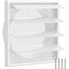 Hon&Guan Ø150 mm Griglia di Ventilazione Rettangolare, Griglia Aerazione In PP Plastica 4 Alette Quadrata con Lamelle Mobili & Protezione Insetti per Condizionatore, Garage, Esterno, Cappotto per Fumi