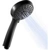 OFFO Soffione Doccia, Doccino per Doccia con 3 Modalità di Getto,Soffione Doccia Grande per Il Risparmio Idrico, Doccetta per Il Bagno, Copertura Grande, Rotonda 10 cm, Nero