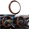 JNNJ Coprivolante Auto, Coprivolante in Pelle Microfibra, Copri Volante Antiscivolo Traspirante Durevole, Protezione Custodia Volante Auto, Coprivolante per Auto in Pelle E Seta Di Ghiaccio(Caffè)