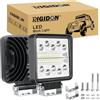 RIGIDON 2 Pezzi 4 Pollici 10cm 51W 2100LM Faretti Led Moto, 12V 24V Fari Luci, Faro da Lavoro Led Per Auto Camion Fuoristrada UTE ATV Trattore 4x4 Veicoli Barca, 6000K Bianca