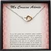 TILOVE Regalo gioiello da donna, cuori intrecciati | collana in argento personalizzato, messaggio sorella cugina figlia, scatola regalo compleanno Natale matrimonio