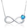 Qings Collana Infinito con Dicembre Tanzanite Pietra di Nascita Argento 925 Ciondolo Simbolo dell'infinito con Zirconi a Cuore Compleanno San Valentino Natale Gioielli Regali per Donne Ragazze