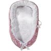 SONARIN Portatile Riduttore Lettino Neonato,88 x 53 cm Baby Nest Nido Neonati Riduttore Culla da Viaggio per Bambini, con100% Cotone Copertura Reversibile Lavabile(Rosa-Elefante)