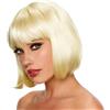 Luxiremi Bob Parrucche per le donne 12 pollici sintetico breve parrucca bionda liscia con frangia gioco di ruolo Hollywood Indossare