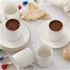 KARACA Set di tazze da caffè turche Elda per 6 persone, 6x tazza da espresso e 6x piattino, tazze demitasse, cappuccino, set da caffè in porcellana con piattino