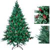 himaly Albero di Natale 150 cm, 450 Rami, con Pigne e Bacche Rosse, Folto, Effetto Realistico, Facile Montaggio, Alberi di Natale Decorazioni Natalizie