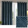 Paoletti Neptune Coppia Di Tende Con Occhielli - Geometriche Velluto Di Lusso Foderate Oscuranti Tende (Blu Marino - 229x229cm)