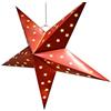 GDWorld Stella di Natale di carta, 60 cm, con 10 LED e timer, colore: rosso