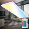 B.K.Licht - Lampada da soffitto LED piatta con telecomando, retroilluminazione RGBIC, superficie luminosa CCT, dimmerabile, lampada, plafoniera, lampada da soggiorno, pannello 58x20x2,5 cm, bianco