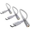 MOSWAG Adattatore jack per cuffie USB C a 3.5mm, adattatore audio USB C a cavo Dongle Aux per Samsung Galaxy S22 S21 S20 Ultra S20 + Nota 20 10 S10 S9 Plus, Pixel 4 3 2 XL, ipad Pro e altro ancora