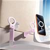 PROfezzion Supporto Porta Cellulare Magnetico per Aereo Compatibile con MagSafe iPhone 17 16 15 14 13 12 Pro Max e molti altri, Accessorio da Viaggio, Cucina e Ufficio Pieghevole Portatile - Rosa
