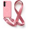 2NSPDRGNI Magnetica Cover con Collana Compatibile con Samsung Galaxy S23,Case con Laccio per Il Collo Custodia con Cordino,Pink
