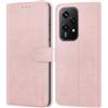 Leacckl Cover per Honor 200 Lite, Custodia a portafoglio in Pelle PU Premium [Magnetica a Scatto] [Funzione Stand], Rosa