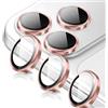 Oelrstfe Pellicola Fotocamera per iPhone 17 Pro Max,Posteriore Obiettivo Protezione Vetro Temperato,HD Trasparente Lente Schermo,Durezza 9H Anti-graffio Ultra Resistente Camera,Rosa