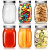 BUCOMTU 6 Pezzi Barattoli per Overnight Oats 500 ml, Barattoli Vetro con Coperchio, Barattolis per Conserve, Vasetti per Marmellata, Mason Jar per Yogurt, Marmellate, Bevande Fredde, Fermentazione di Alimenti