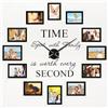 Luming Cornici Foto Multiple da Parete 10x15 13x18 - Orologio Grande Wall Clock - Portafoto Multiplo Decorazioni Moderne