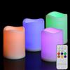 FREEPOWER 4 candele LED senza fiamma con telecomando e timer, funzionamento a batteria, tremolanti colorati, in plastica, diametro 7,5 x 10 cm