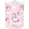 HUUMONSS Grande Cesta Porta Biancheria Adorabile Unicorno Pieghevole Cestini Portaoggetti Giocattoli Vestiti per Bambino Cesta Indumenti Sporchi per Bagno,Stelle,63L