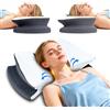 SAHEYER Cuscino Cervicale Ergonomico per il Collo, Cuscino in memory foam, Cuscino Ortopedico per chi dorme di lato, sulla schiena e sulla pancia, Grigio, 60x39x11/9cm