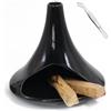 BEYLAB scultura in argilla Porta Palo Santo - Bruciatore di incenso in ceramica bastoncini legno, salvia e incenso coni - Ciotola per purificare l'energia Regalo artigianale per meditazione (nero)