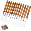 QWORK® 12 pezzi set di strumenti per intaglio del legno, inclusa borsa per il trasporto e fodero per coltello, per intaglio del legno, sculture in argilla