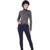 Preto Maglia termica da donna e ragazza, a maniche lunghe, abbigliamento equestre e attrezzatura per equitazione (grigio/blu navy), Grigio/blu navy., Small Più