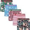Gianvaglia Confezione da 5 boxer natalizi Set Sport Trunks Hipster Cotone Pantaloni Retro Boxer Taglia M L XL 2XL, multicolore, M