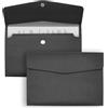 WYYFXY® 2 cartelle portadocumenti, formato A4, in pelle PU, con chiusura magnetica, per lavoro, studio, viaggi (nero)