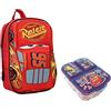 Theonoi Set Auto Lightning McQueen con Effetto 3D - Zaino per la Scuola, per il Tempo Libero, per l'Asilo Nido, per Bambini Piccoli, Kindergarten