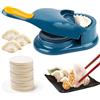 Encuryna Pasta Maker, Dumpling Maker 2 in 1 per la stampa di gnocchi, stampi per ravioli, pressa manuale, confezione per la pelle, gnocchi, colore blu