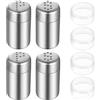 ANBEEISS 4 Pz Mini Saliera e Pepiera, 5 ml, Acciaio Inox | Sale, Pepe Set, Spargisale da Cucina, Saliere, Pepiere, per Campeggio, Spezie, Farina, Zucchero, Cacao in Polvere, Cannella