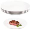 Doafoce Set 4 Piatti Piani 25cm Moderni Bianchi Servizio da Tavola Grandi Piatti Plastica Rigida Lavabili