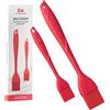 Kitchen Mama Pennello da pasticceria in silicone platinico WALTZGRIP di Kitchen Mama: Set di 2 pennelli resistenti al calore per cucinare, cuocere, preparare dolci, grigliare, spalmare olio, burro (Rosso)