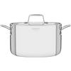 Tramontina Casseruola Alta Grano in Acciaio Inox Corpo Triplo con Coperchio e Manici 20 cm 3,8 L