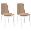 vidaXL Sedie da Pranzo con Cuscini 2 pz Bianco Legno Massello di Hevea, Sedia da Pranzo, Sedia da Cucina, Sedile da Pranzo, Sedia, Sedia da Soggiorno