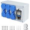 TECKZOON Cofanetto Elettrico di Cantiere 250V, 16A Distributore a Parete con Interruttore Automatico, 6 Prese, IP54 Impermeabile, Distribuzioni di Corrente Cantiere di Costruzione per Interni ed Esterni