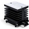 Telituny Relè a stato solido monofase, dissipatore di calore in alluminio, scarico SSR, pannello laterale ispessito, piastra di raffreddamento a semiconduttore SSR, base monofase, per SSR-10A, 25A,