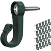 Ieron Q-Hanger - Ganci a vite con tasselli per strisce di luci a LED, decorazione da appendere per interni ed esterni, colore verde, in plastica, 20 pezzi
