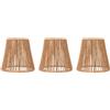 Focket 3 Paralumi in Rattan, Lampadina E14 con Clip per Piccoli Paralumi Boho di Ricambio, Paralume a Candela Pendente per Applique, Coperture per Ventilatori a Soffitto, Paralume in