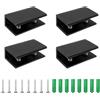 TIANLIN 4 Pezzi Supporti per Vetro Regolabili, Morsetto per Vetro in Lega di Alluminio Nero, con Fori Pre-forati, per Spesso 8-10 mm