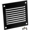 Steinberg14 Griglia di Ventilazione Rettangolare 100x100 mm - Griglie di Aerazione in Metallo Nero - Serranda di Scarico dell'aria con Zanzariera - Copri Bocchetta Interna a Parete e a Soffitto