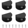 QUARKZMAN 4pz Clip Fissaggio Vetro, per Combinazione Vetro a Semicerchio da 8-10mm Staffa per Specchio Fissaggio, Morsetto Lega Alluminio con Viti per vetrona Vetro/Legno, Nero