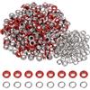 QUARKZMAN 200 Set Kit Occhielli in Metallo 5mm 3/16 Occhiello per Teloni Piccolo con Foro Rondelle per Scrapbooking Scarpe Abbigliamento Pelle Tela, Rosso