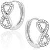 CERSLIMO Orecchini a cerchio con simbolo dell'infinito, in argento 925, placcati in oro 12 mm, con zirconi AAA, infinito, idea regalo, Zirconia cubica