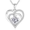 Jrêveinfini Cuore Collana in Argento 925 con Pendente a Cuore e Zirconi, Elegante Gioiello per Donna, Design Romantico e Brillante, Perfetto come Regalo per Anniversari e San Valentino