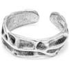 VLNET Vestopazzo anello fascia aperto vintage placcato in argento. Tg Unica, misura regolabile. Lavorazione artigianale. (anello fascia)